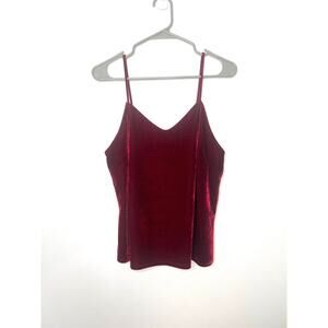 Lavender Field Velvet Cami Strappy Tank M Red mini polka dot